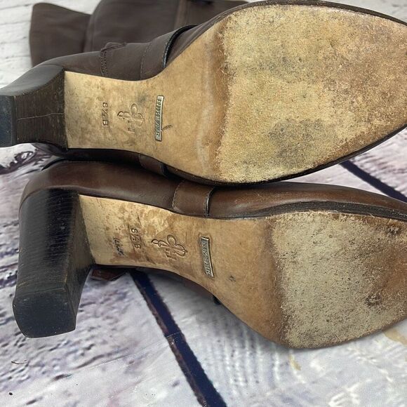 Cole Haan x Nike Air Boots Leather Heeled Knee High Womens 8.5B Riding Brown - Picture 5 of 14